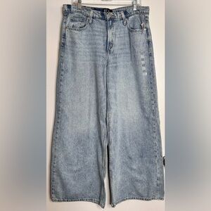 Gap Light Blue baggy Wide-Leg Denim Jeans. Womens 12. NWT